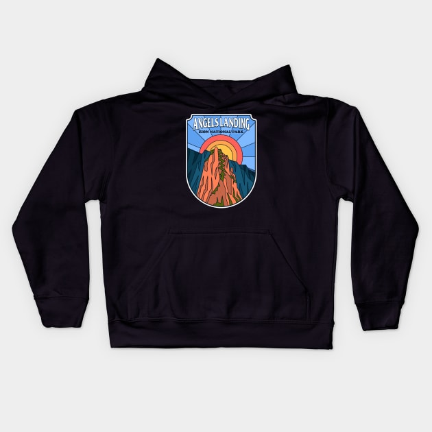 Angels Langing - Zion National Park Kids Hoodie by Sachpica